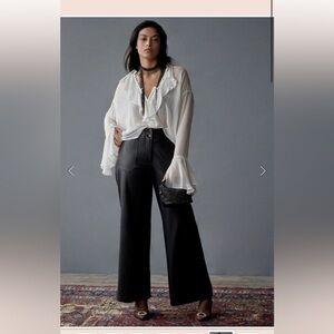 Anthropologie Faux Leather Wide Leg Pants